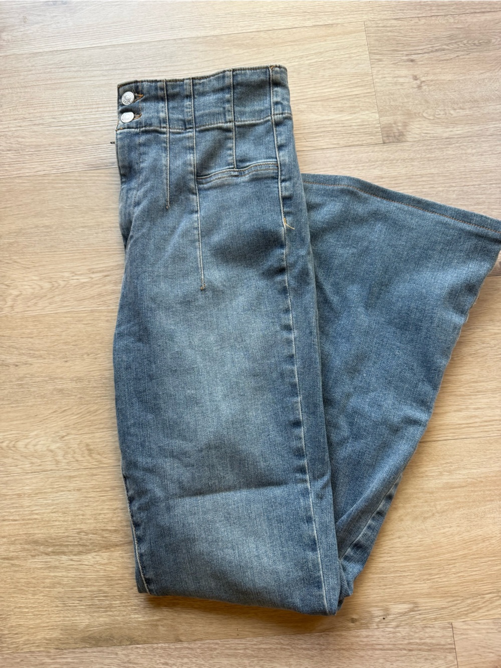 We The Free High Waist washed Blue Jeans